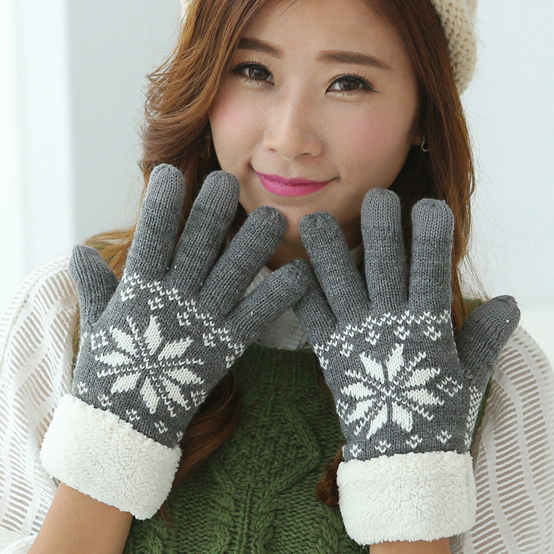 Double thickening plus velvet winter warm gloves