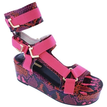 Slangeformede fiske-mund-forhøjende velcro-sandaler