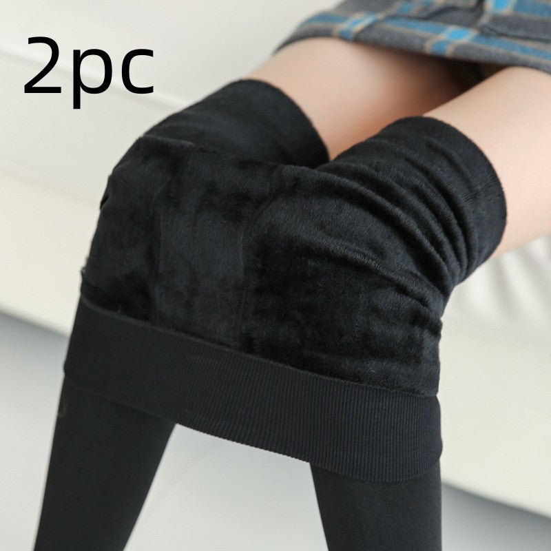 Moderigtige Varme Pelsleggings Vinter Ben Holder Varm