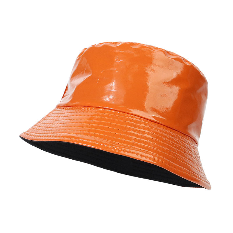 Outdoor Leisure All-match PU Leather Fisherman Hat