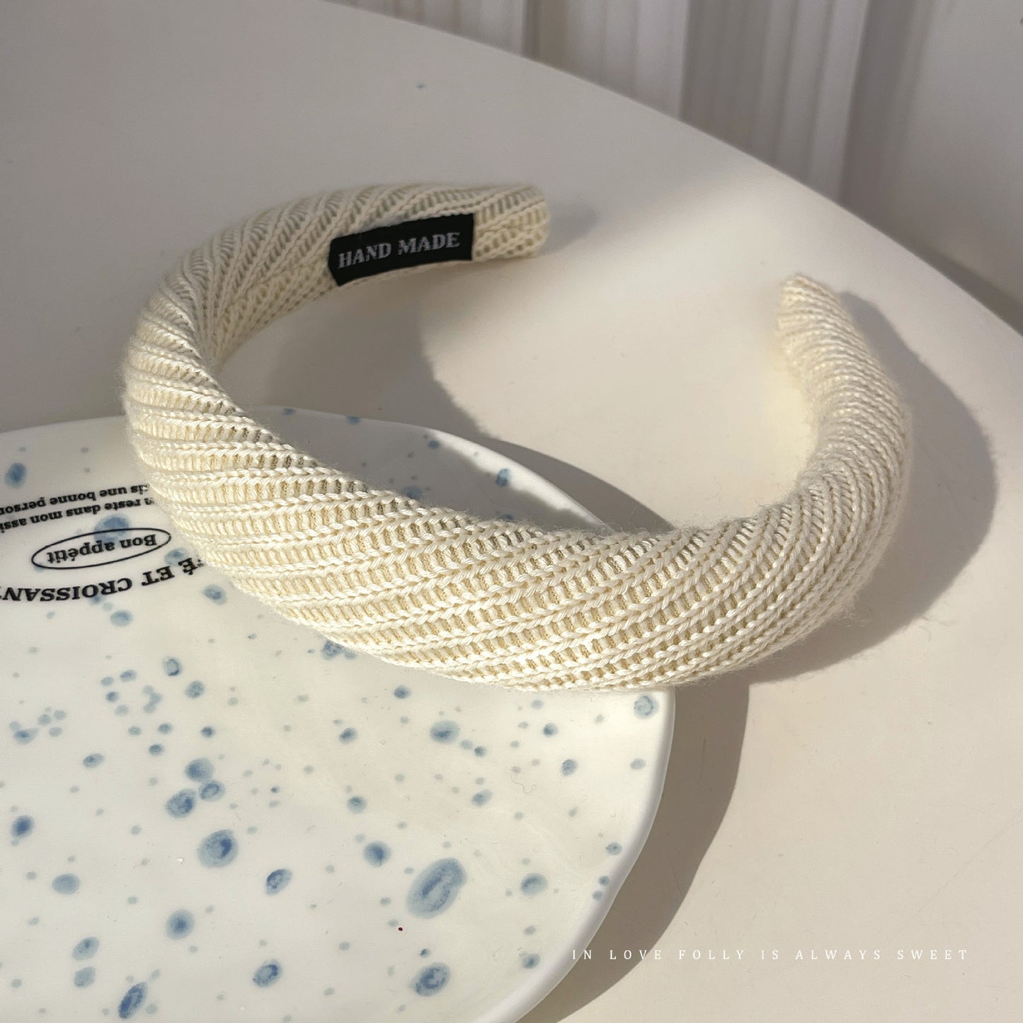 Blue Color Classic Style Headband Female High Skull Top Non-slip Hairpin