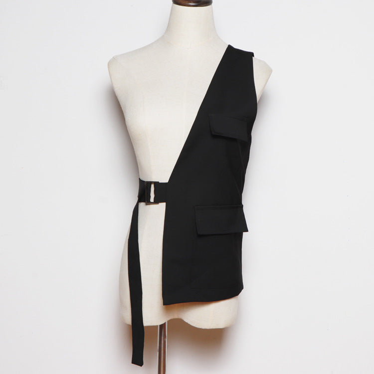 Women's Summer Special-interest Design Shoulder Irregular Waist Seal Vest