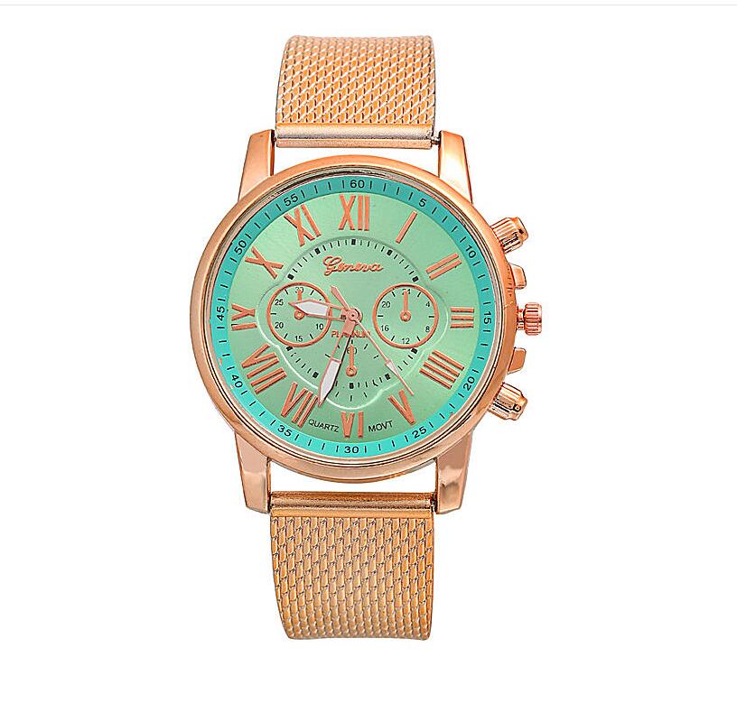 PVC multi-color face bracelet watch Roman digital face quartz watch WISH hot sale ladies Geneva watch