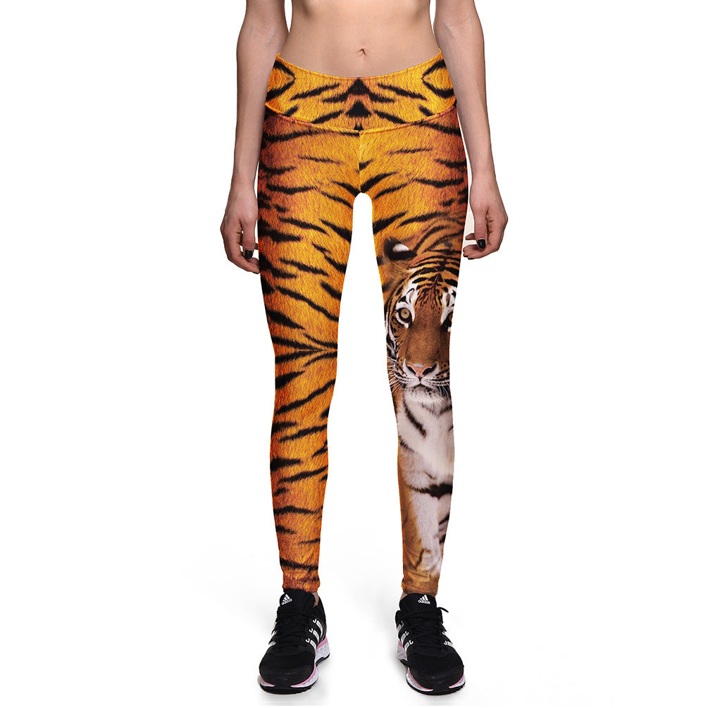 Black Leopard Print Patchwork Leggings Personality