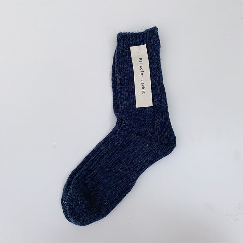 Retro Wool Spinning Series Double Needle Women's Socks