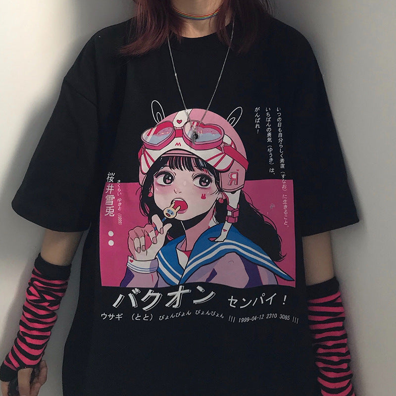 Gothic Women's T-shirt Punk Street Bad Girl