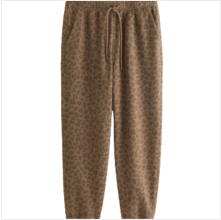 Leopard Print Personal Leisure Trousers Loose