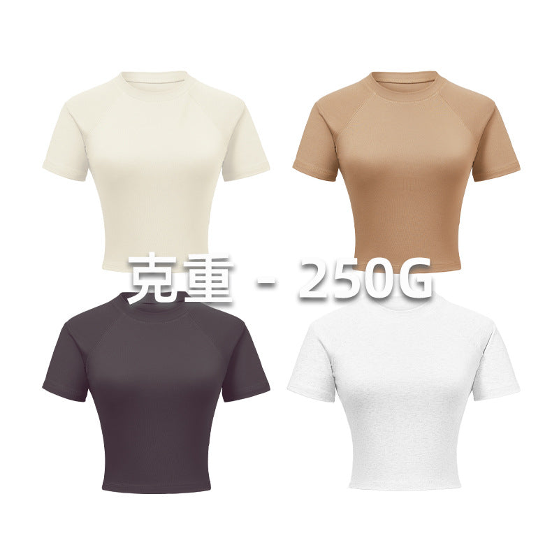 250g Niche Short Hot Girl T-shirt Raglan Sleeve European And American Ins