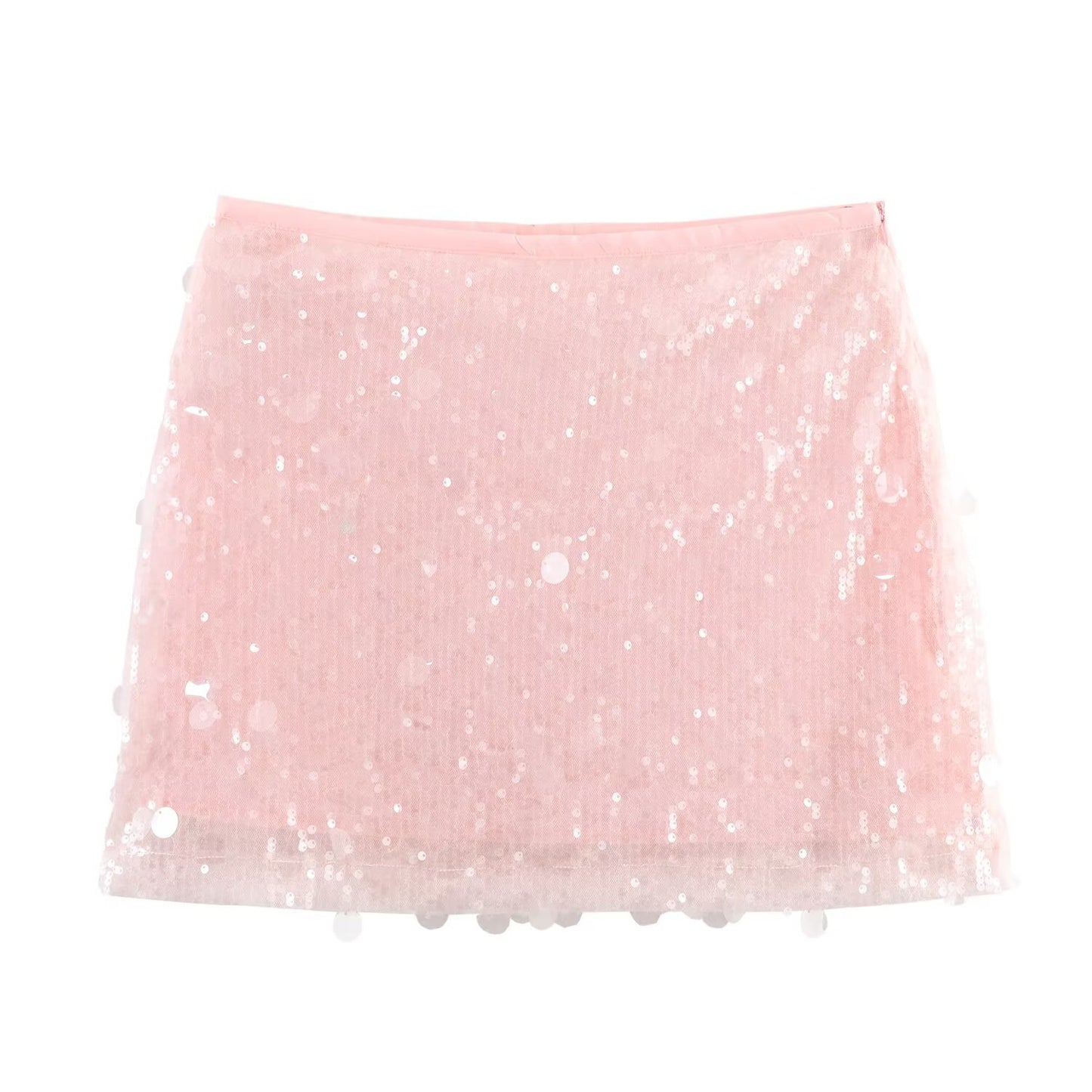 Lady Sequin Decorated Mini Skirt