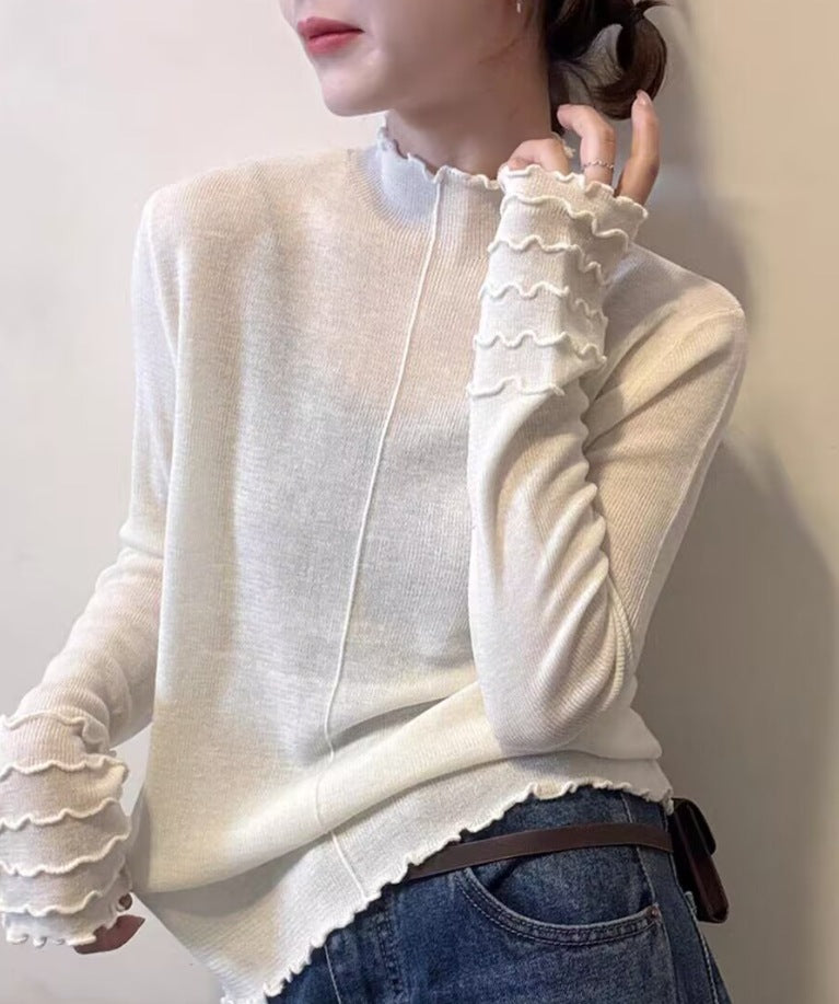 Semi-high Neck Long Sleeve Base Shirt