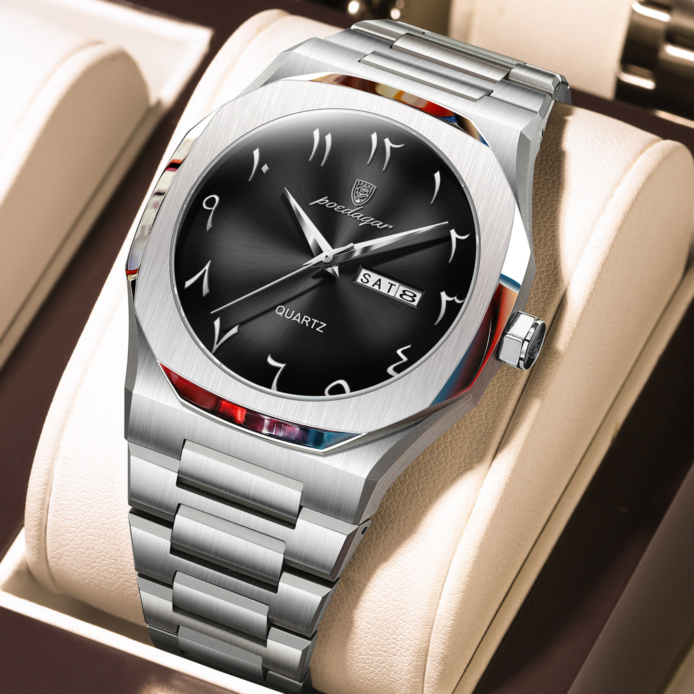 Men's Dual Calendar Simple And Trendy Waterproof Quartz Watch