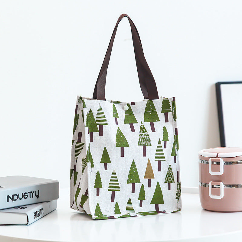 Korean Version Printed Canvas Cotton Bag Convenient Folding Handbag