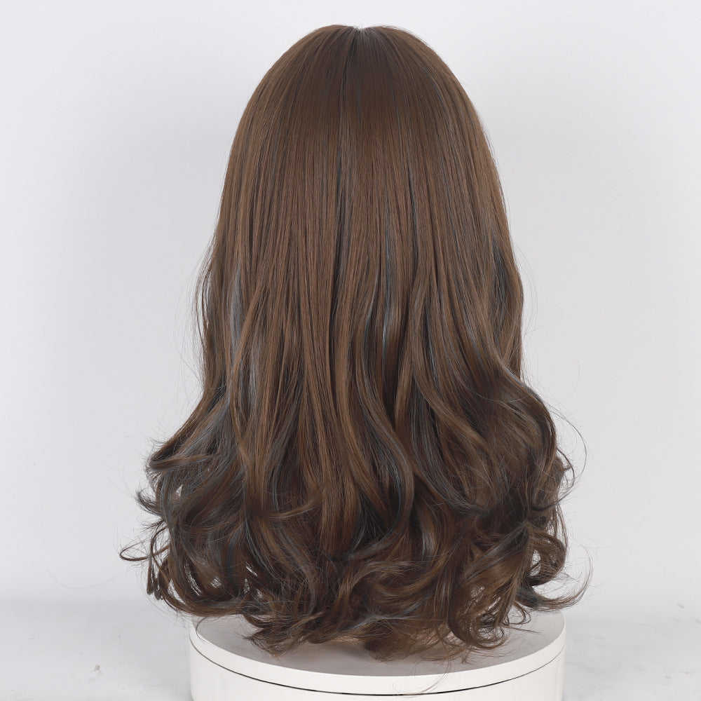 Simulated Scalp Highlights Women's Long Curly Wavy Wig