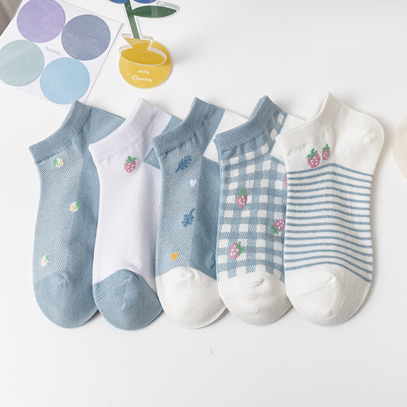 Female Summer Cute Cartoon Ear Cat Socks