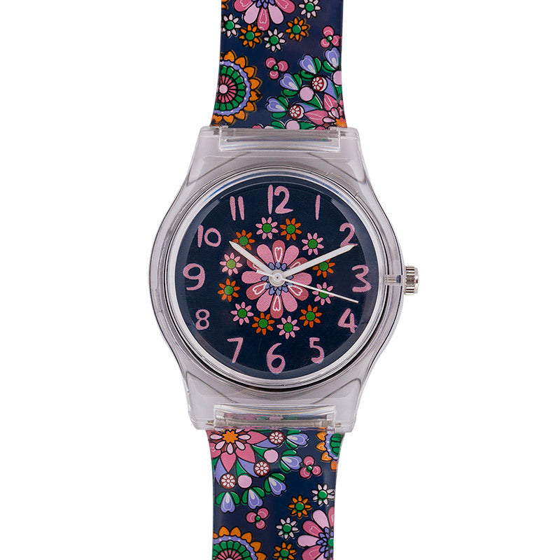 Striped student sports quartz watch