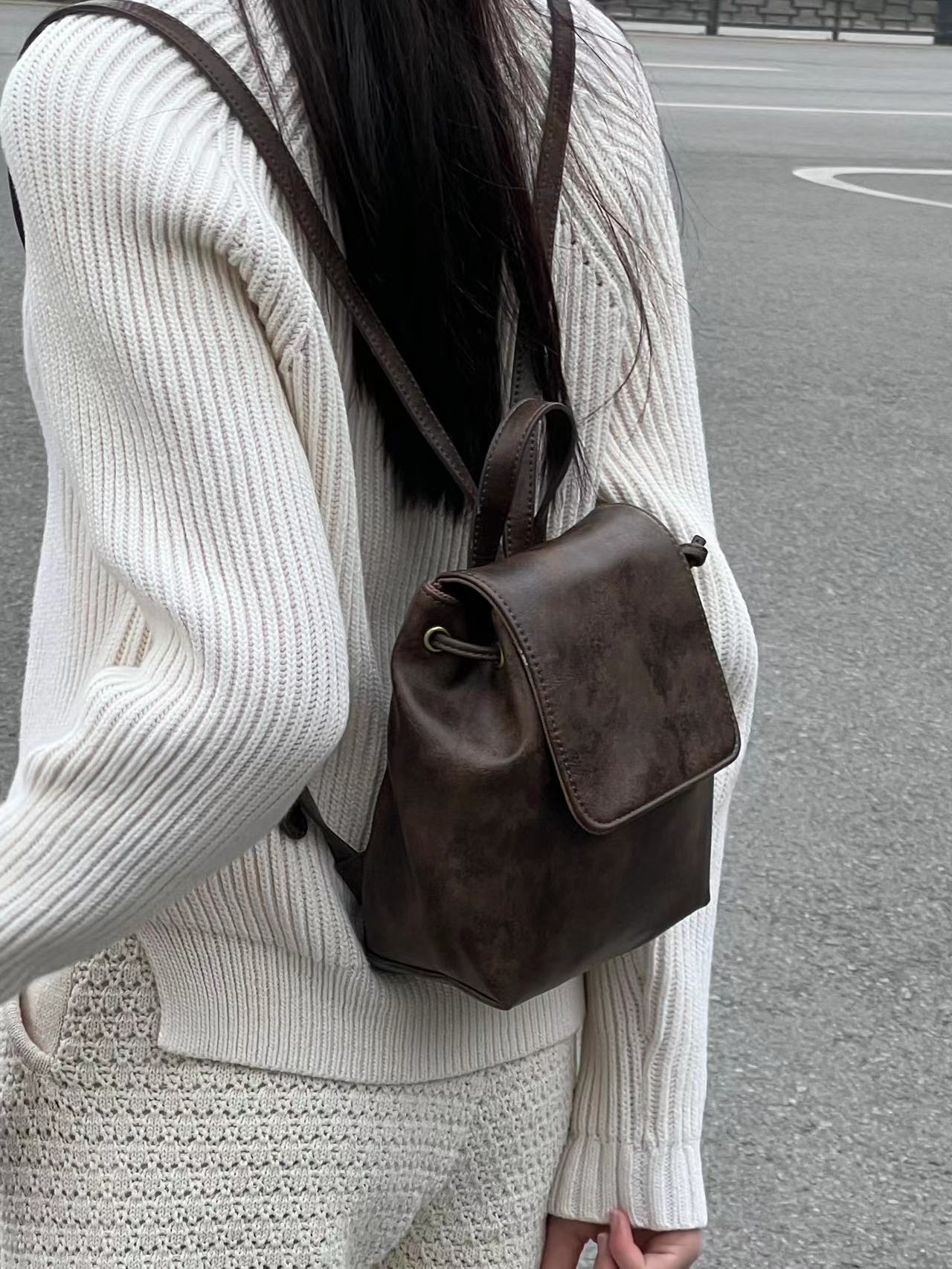 Retro American Brown Backpack New