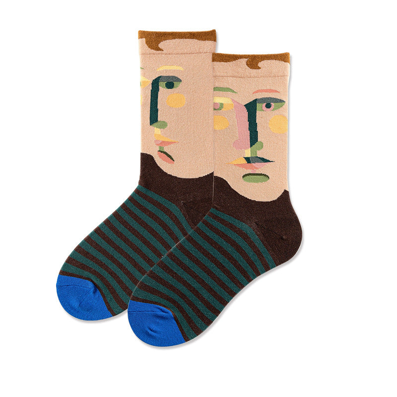Literary Women Stockings Trend Illustration Color Socks