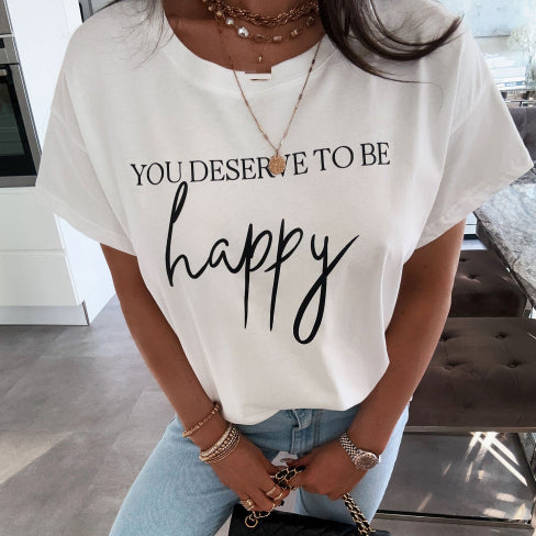 European And American Digital Printing Casual Round Neck T-shirt