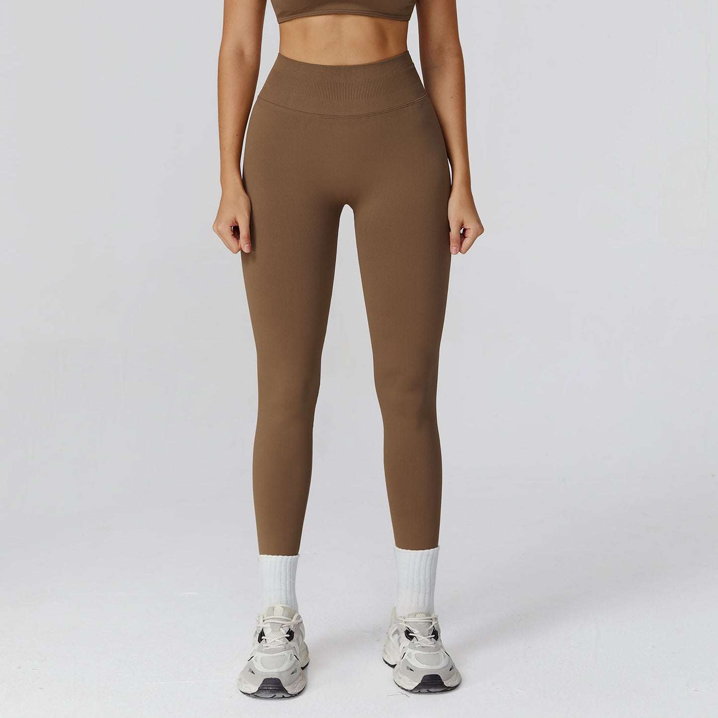 High Waist Pleated Seamless Tight Yoga Trousers