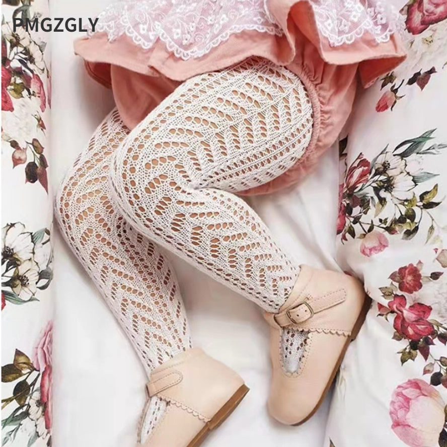 Girls' Korean Style Hollow Mesh Leggings