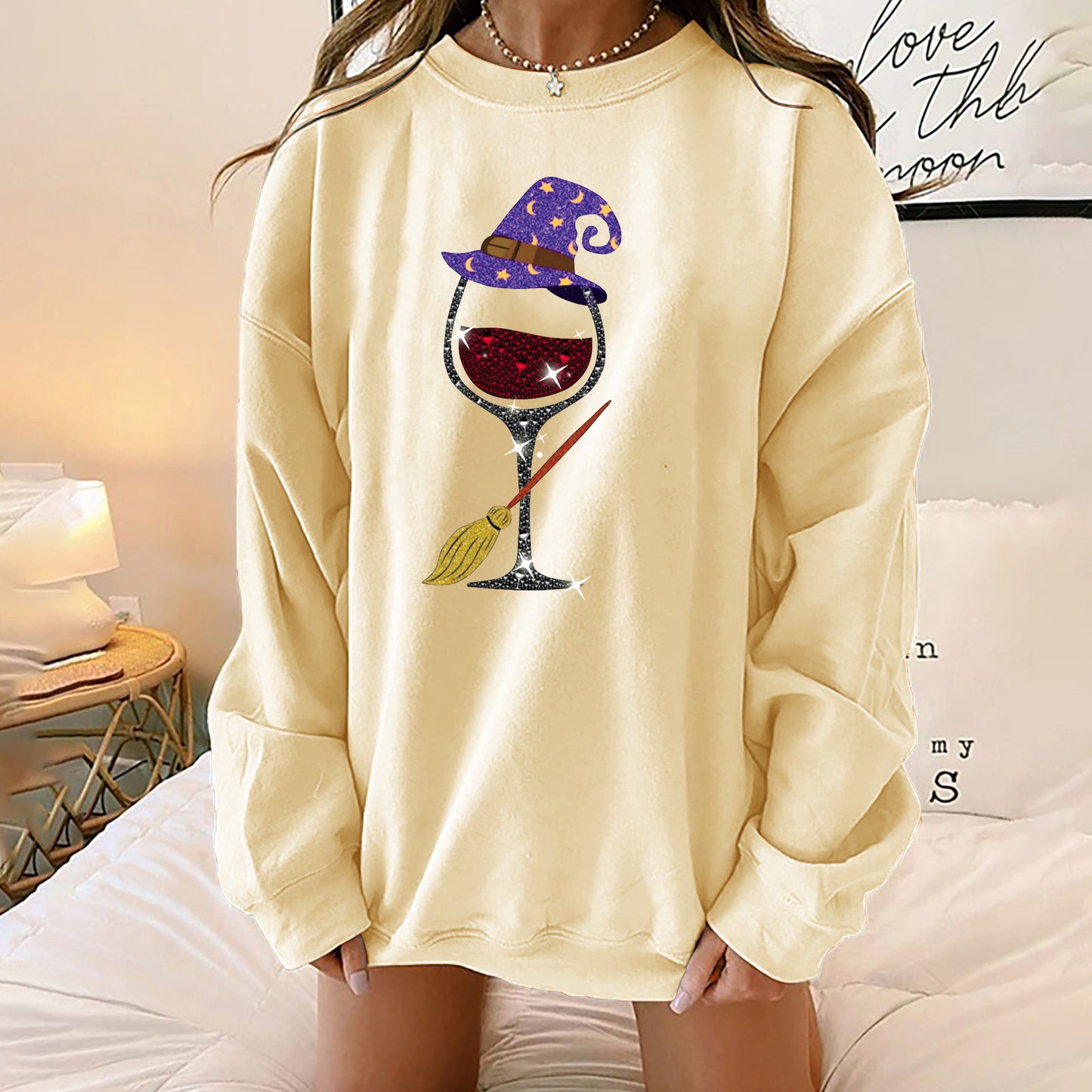Halloween Kreativt Tema Tryk Løs Sweater