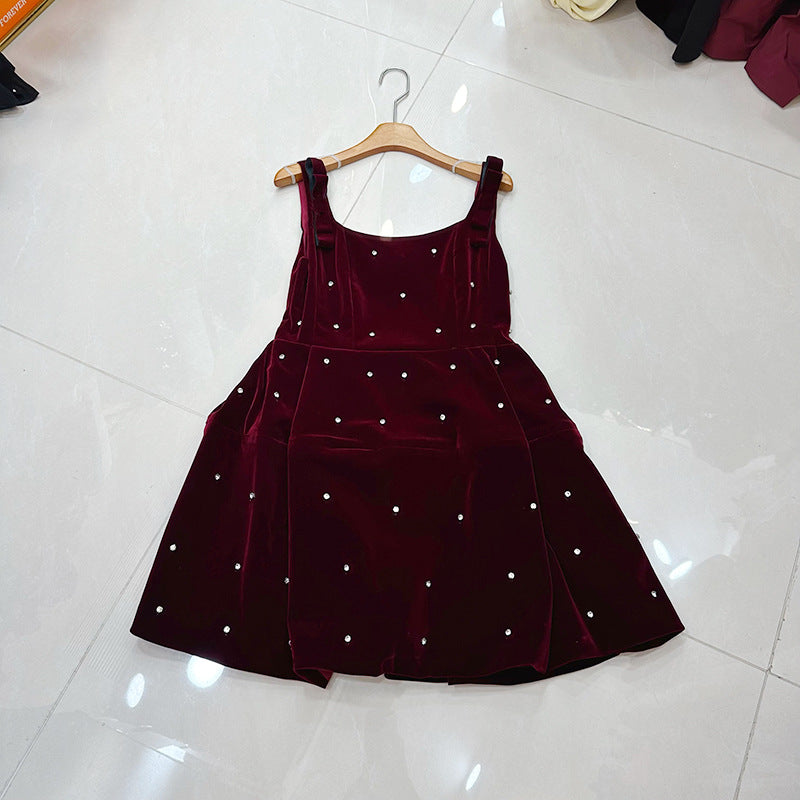 Fitted Black Dress With A Puffy Mini Skirt
