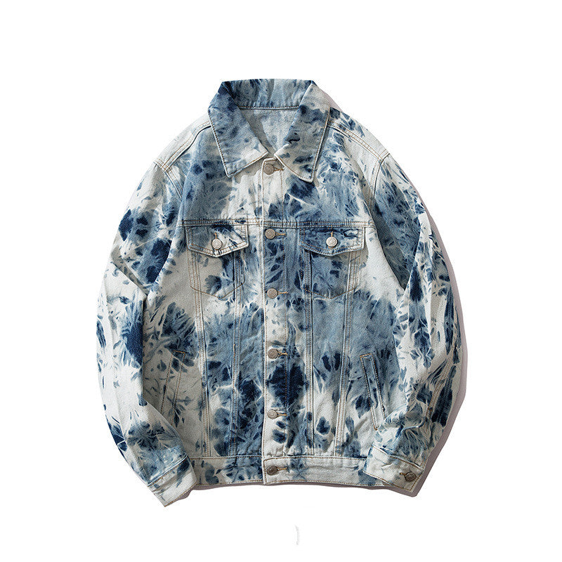 Tie-dye national-stil denimjakke