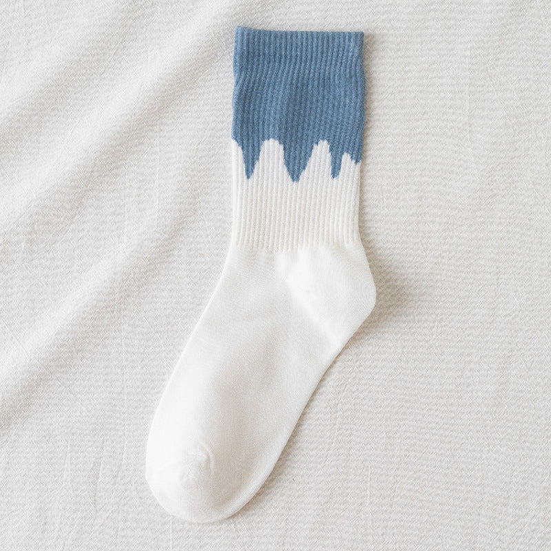 Breathable stockings plaid cotton socks