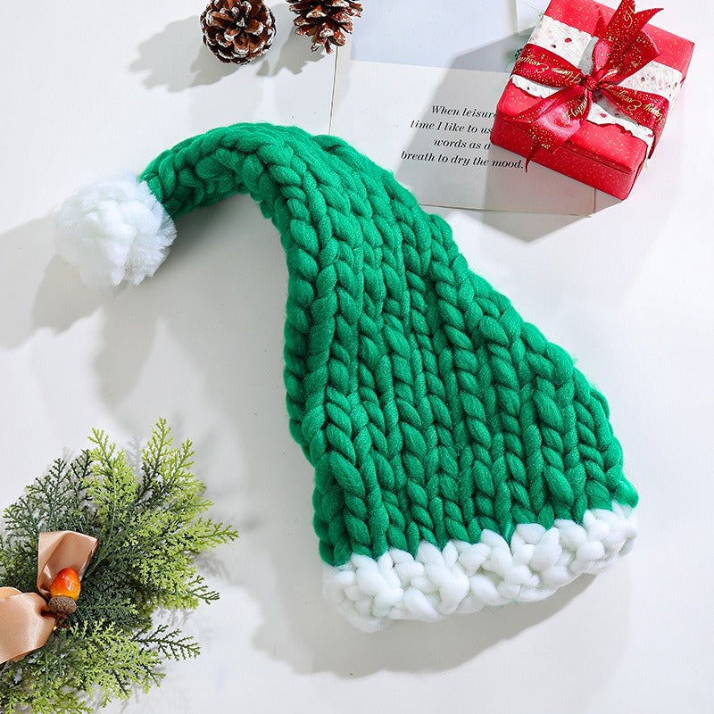 Christmas Hat Coarse Fur Knitted Hat Cute Warm