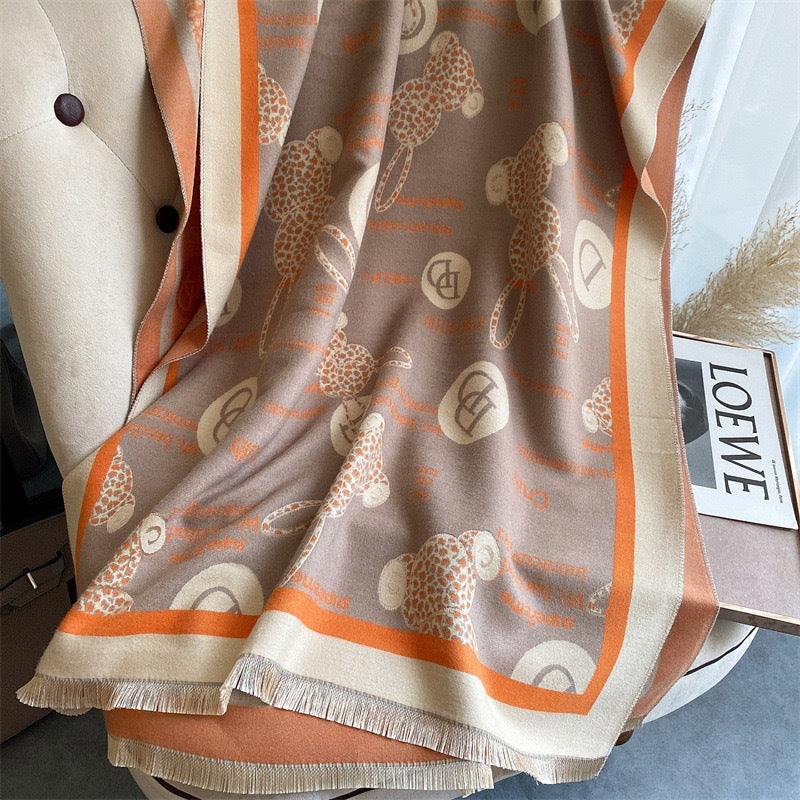 Women's Print Cashmere Long Shawl Scarf Air Conditioning Towel