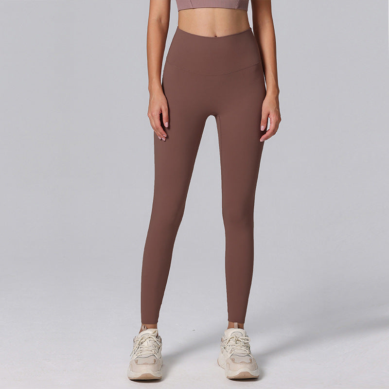 New Nude-Look Lycra Yoga Pants Womens High-Waist Butt-Lifting Base-Layer Leggings