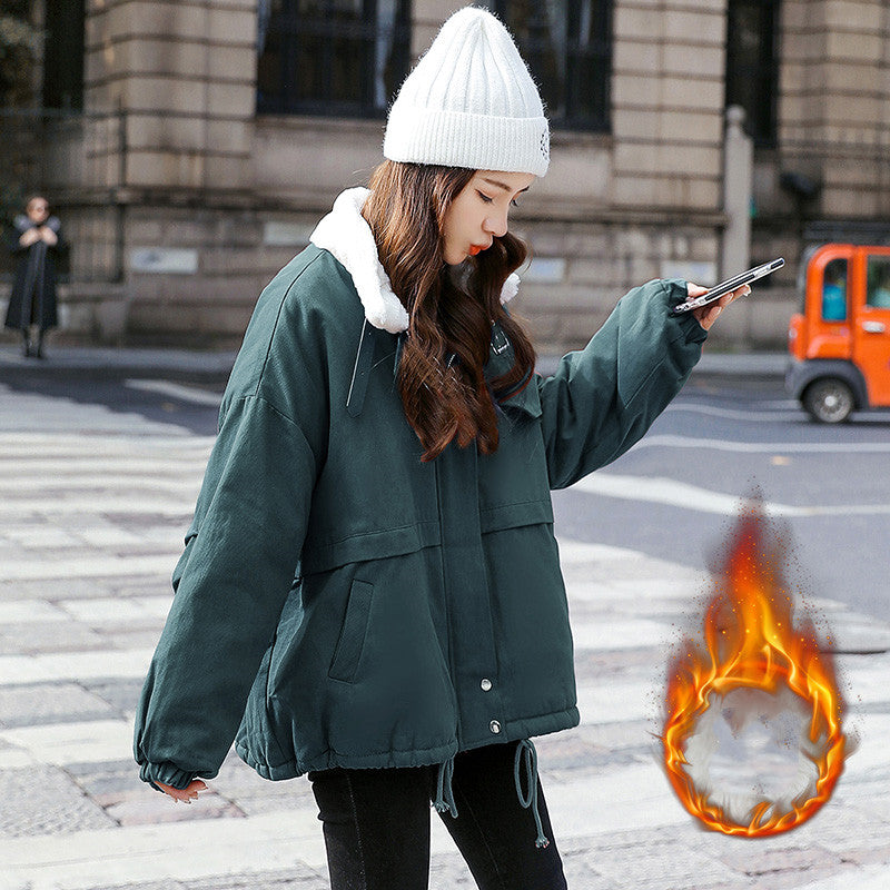 Lamb Wool Coat Tooling Padded Plus Velvet Thick Padded Jacket