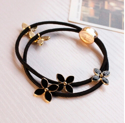 Alloy Flower Alloy Four-Leaf Clover Rubber Band