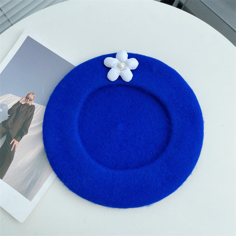 Ladies Fashion Sweet Patch Floral Beret