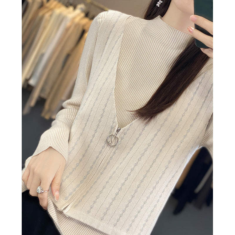 Women's Sweater Fake Two Pieces