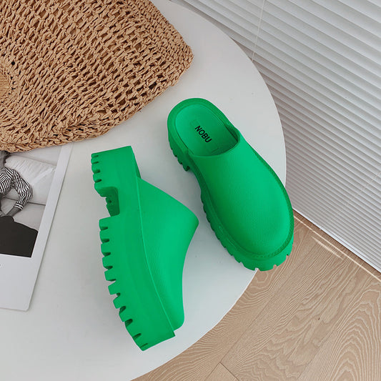Outer Wear Thick Bottom Trendy Fashion Casual Toe Shoes