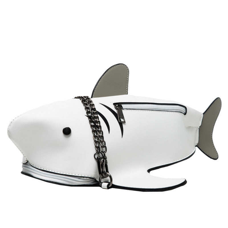 Spring Concise Cartoon Cute Shark Shoulder Women's Funny Personality Ugly And Cute Messenger Bag