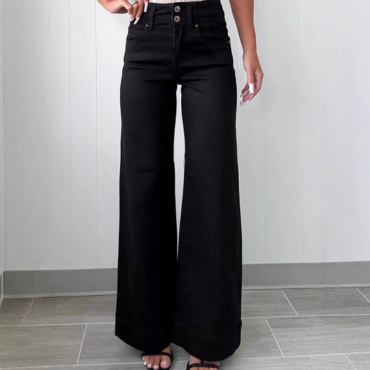 Solid-color Jeans Women's European And American Style Casual Versatile