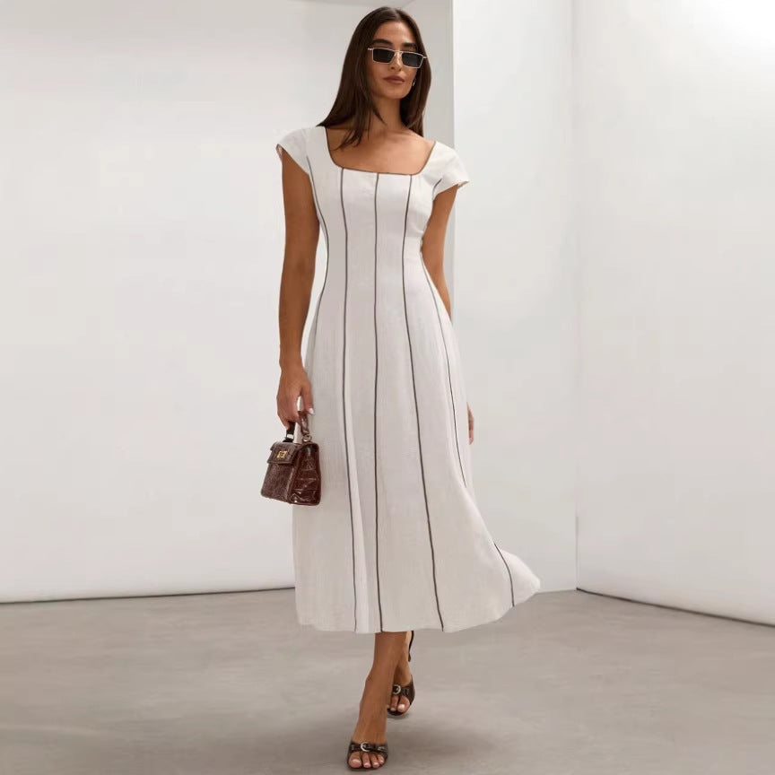 Women's Fashionable Printed Sexy Backless Slip Dress