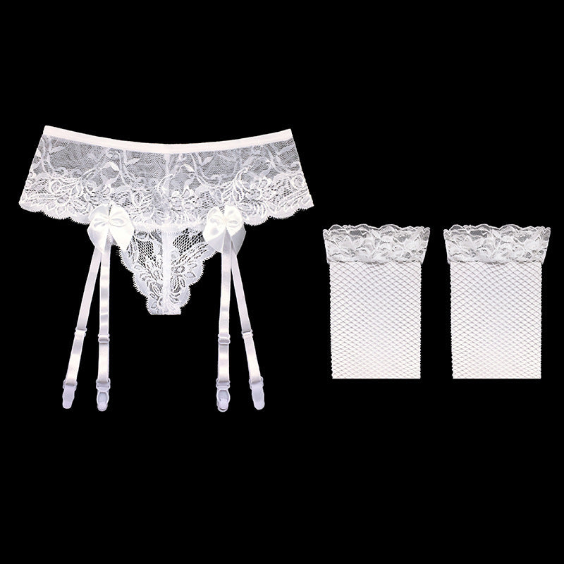 Lace perspective long garter socks