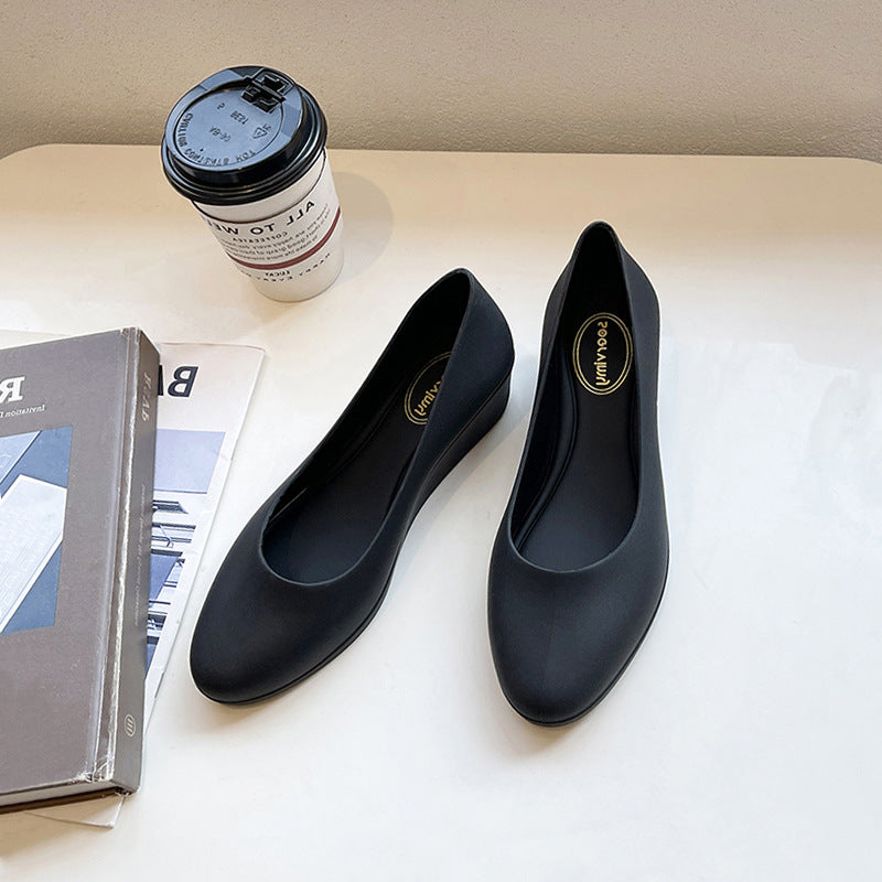 Shallow Mouth Toe Jelly Shoes Non-slip Soft Sole Comfortable