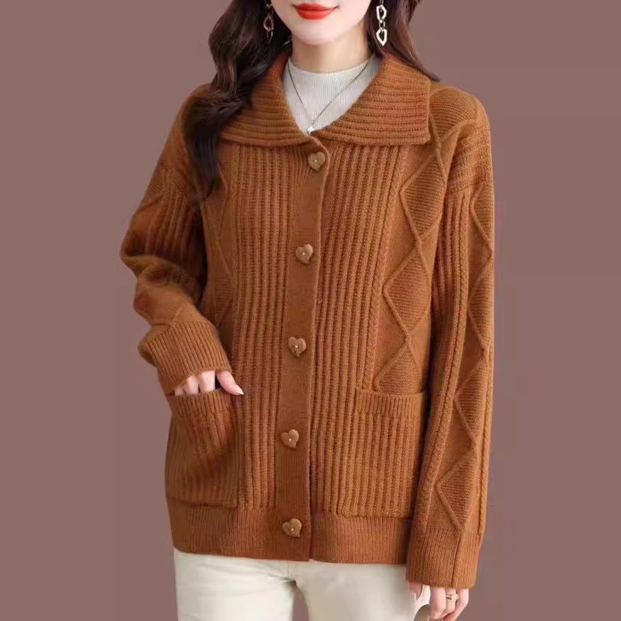 Outerwear Loose Casual Stretch Long Sleeve Sweater