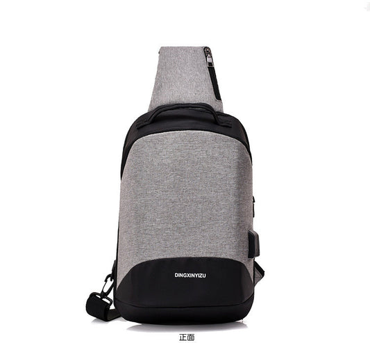 Anti-theft chest bag fashion casual USB rechargeable multi-function shoulder bag