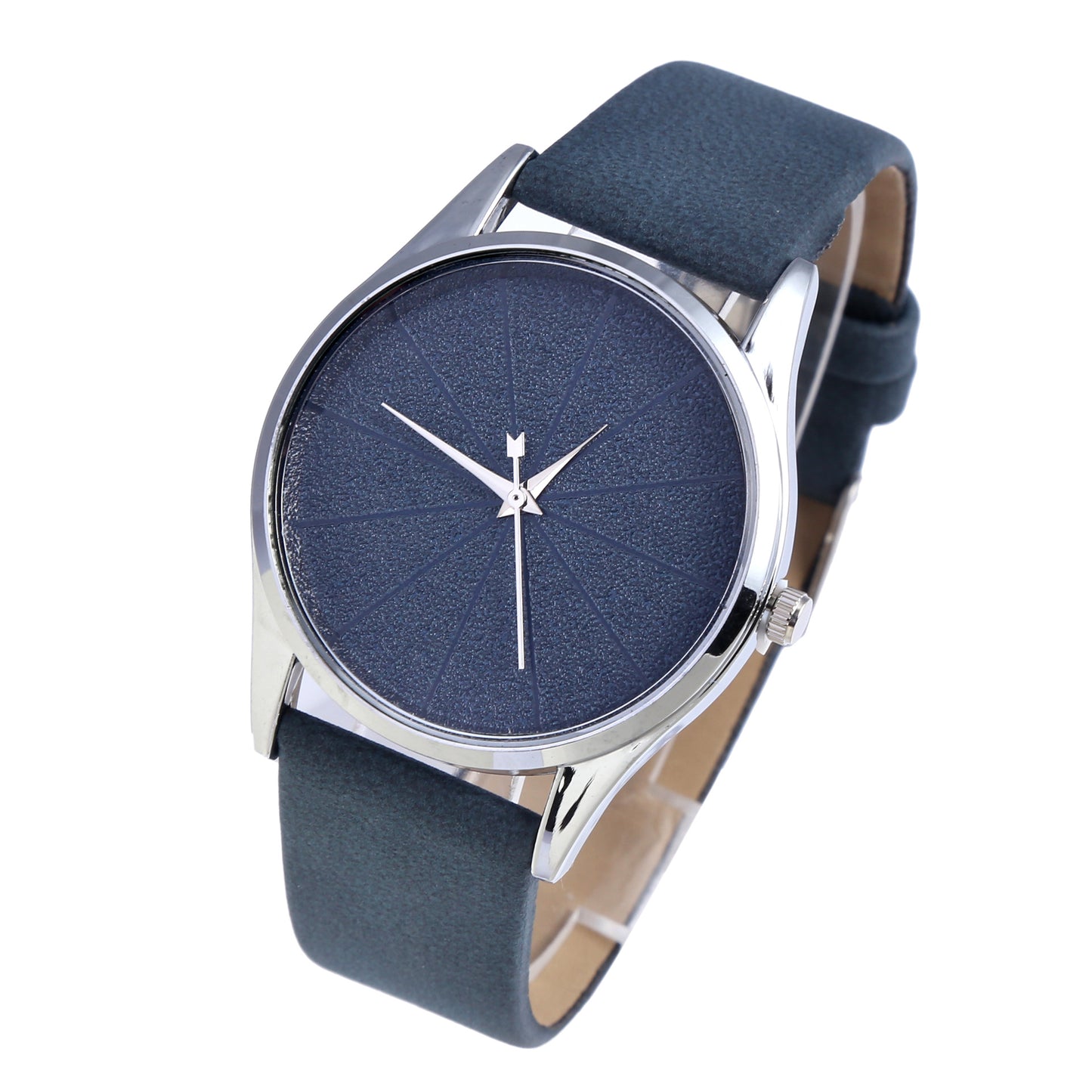 Men's Simple Cross Scale Leather Band Quartz Watch
