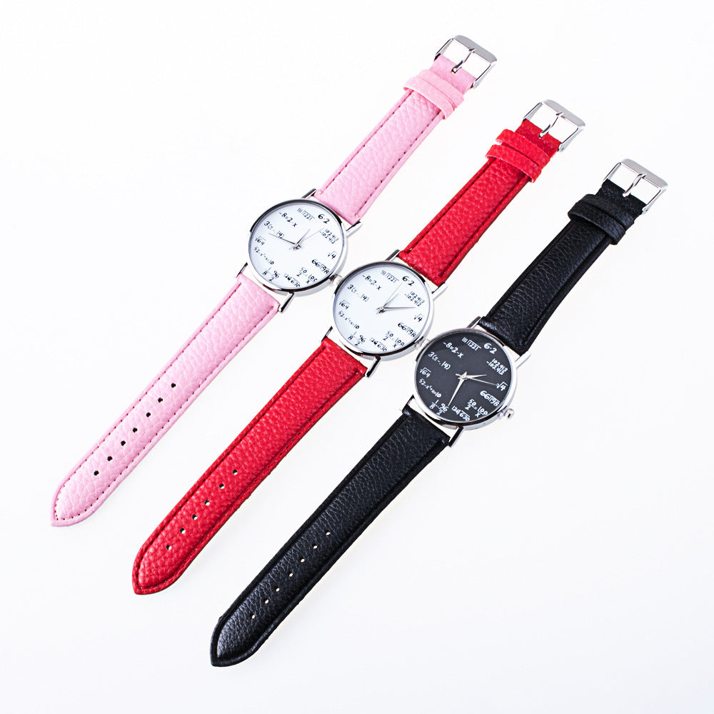 Quartz Watch Men's Leather Strap Korean Women's Student Couple Watch