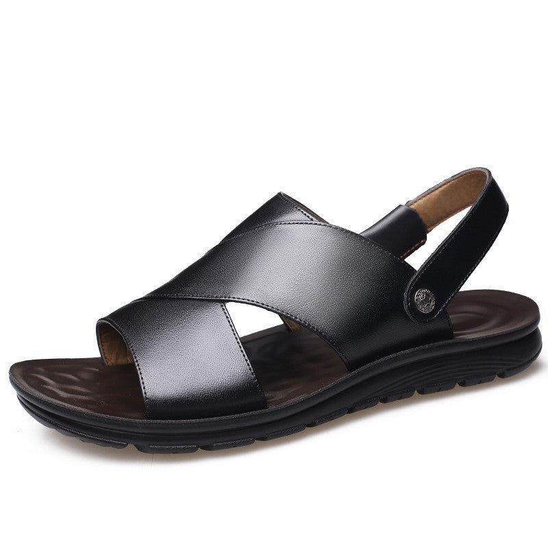 Men's leather men's beach shoes