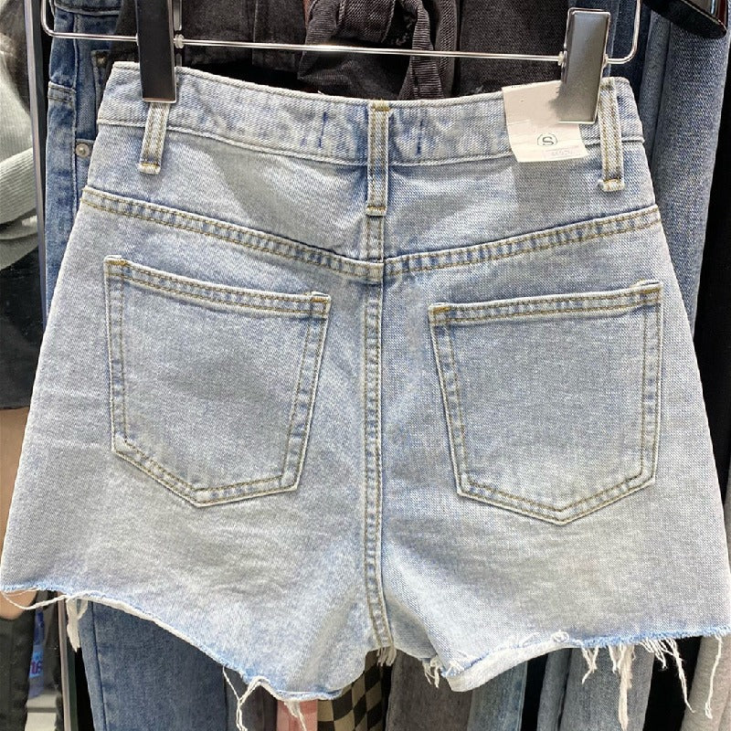 Raw-edge Denim Shorts For Women Popular On Instagram