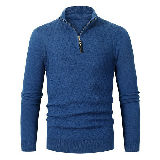 Men's Half-high Collar Zipper Sweater Long Sleeve