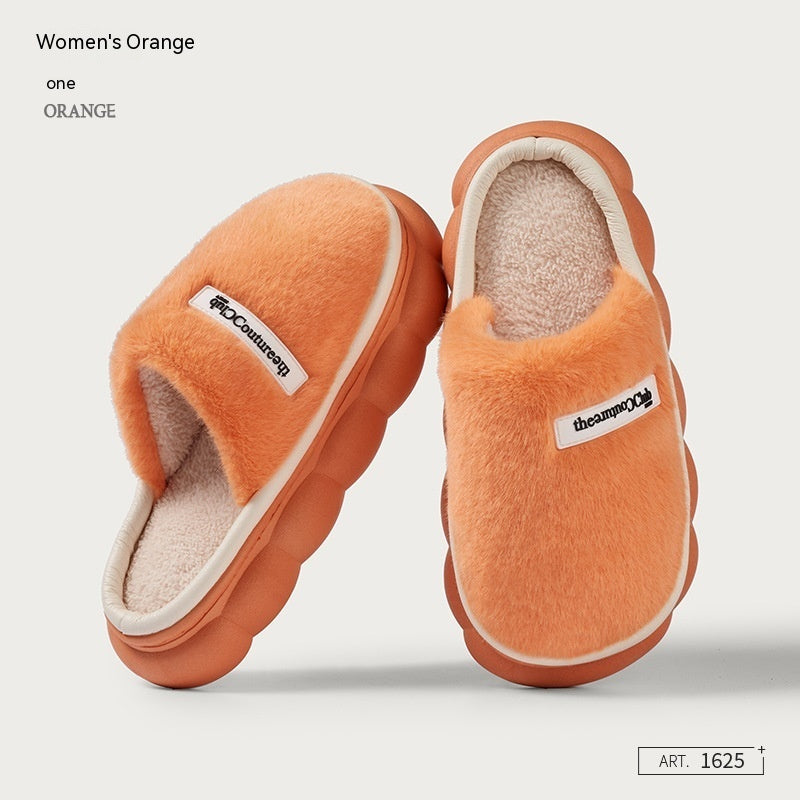 Fleece-lined Platform Velvet Winter Non-slip Slippers
