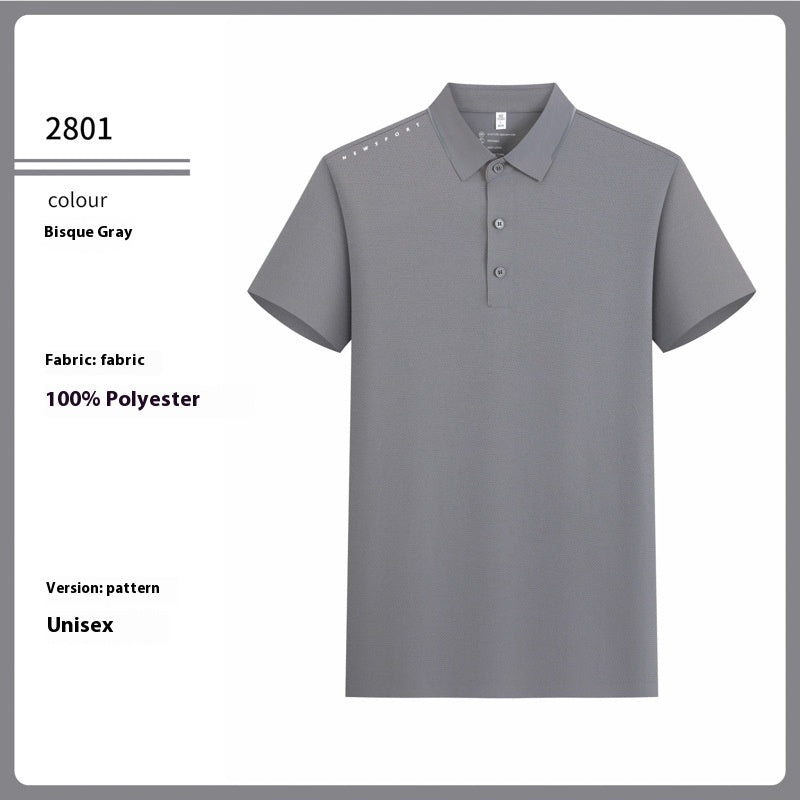 Quick-drying Dot Jacquard Short-sleeved Polo Shirt